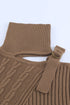 Strapped Cut Out Shoulder Turtleneck Sweater